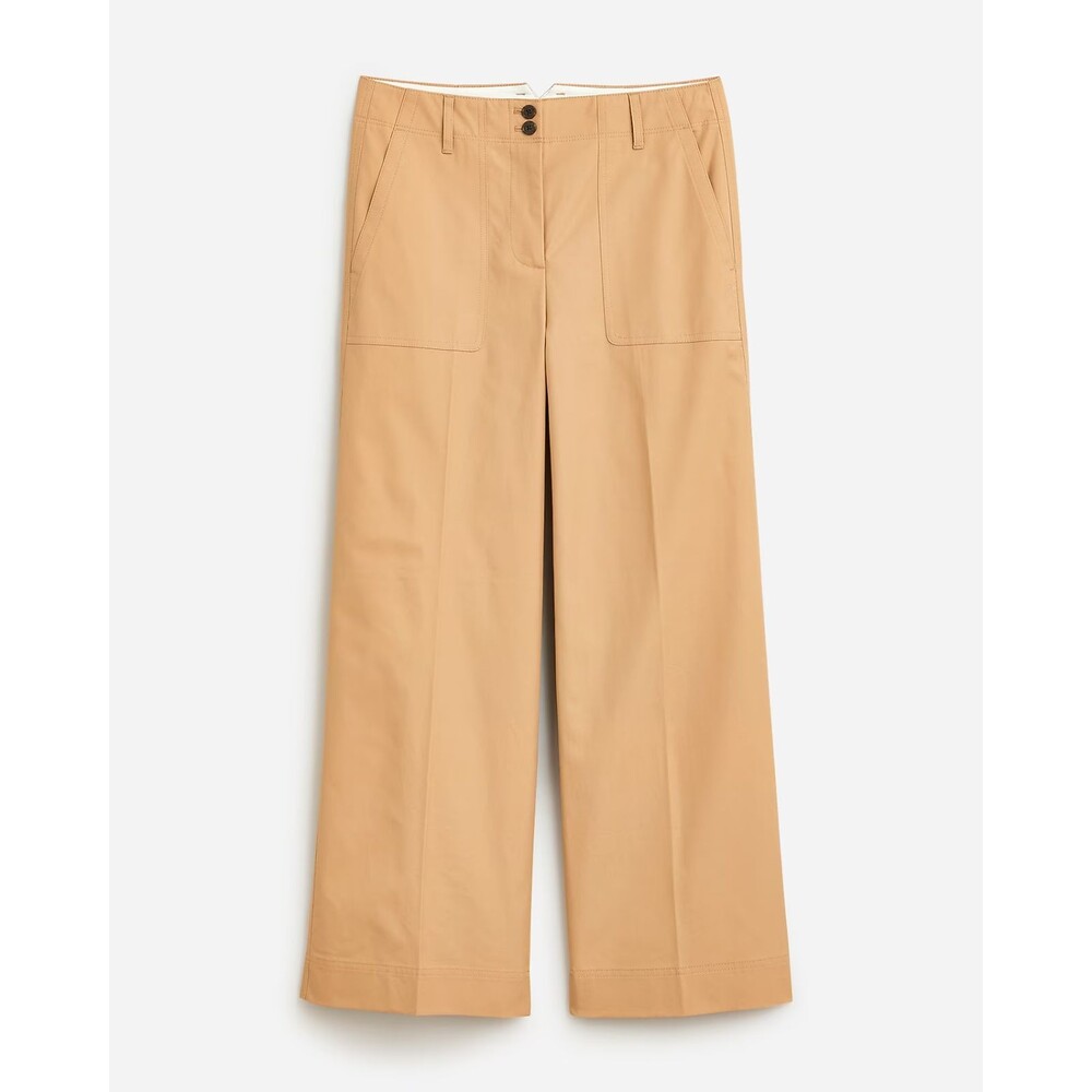 J. Crew Collection NWT Wide Leg Cropped Trousers Trench Canvas 2 Office Workwear
